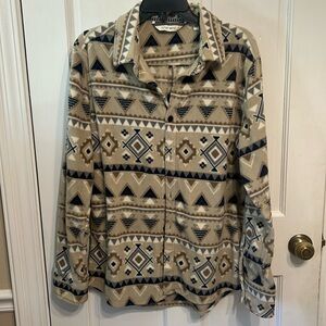 Departwest polar fleece button shirt size Medium